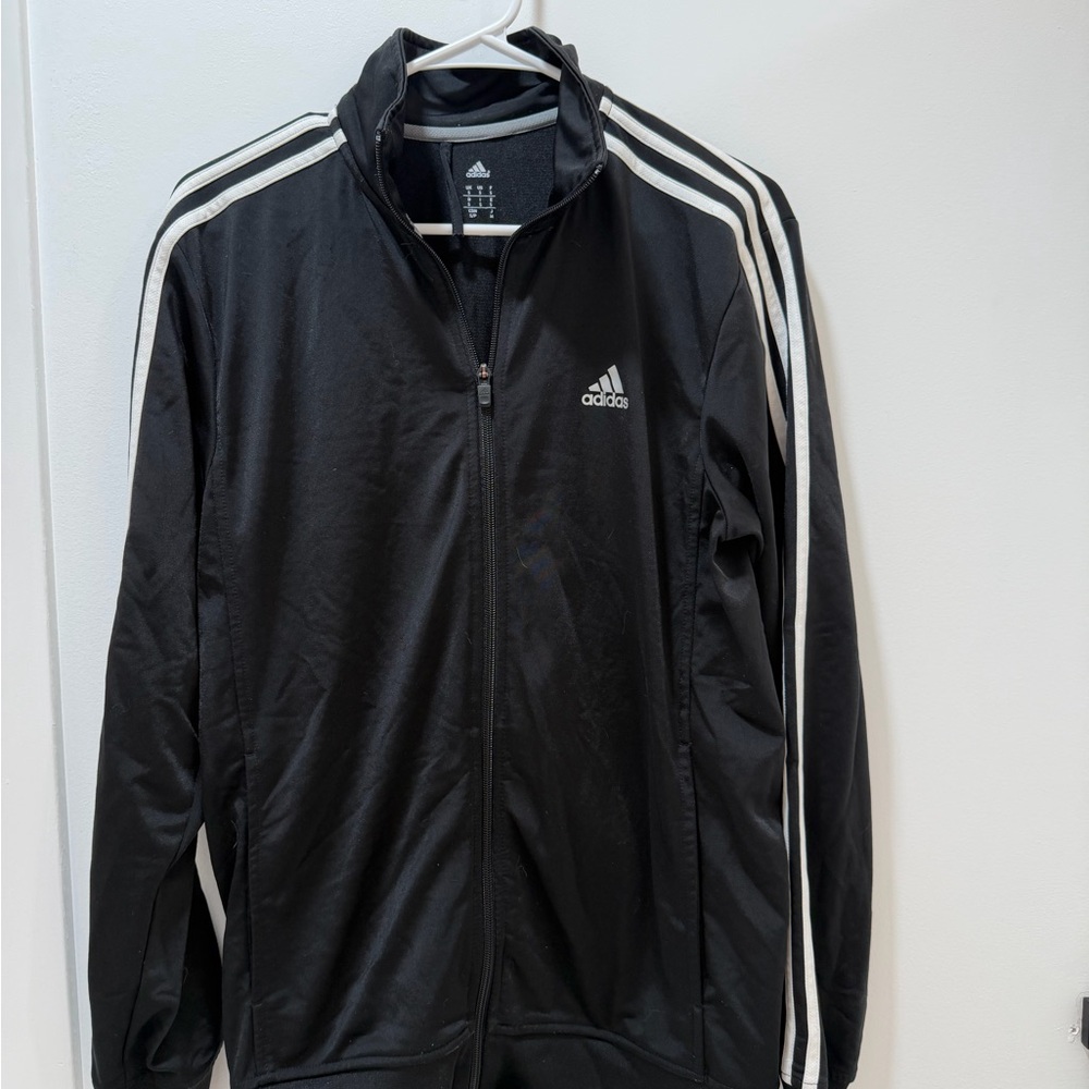 Adidas Men's Black and White Windbreaker